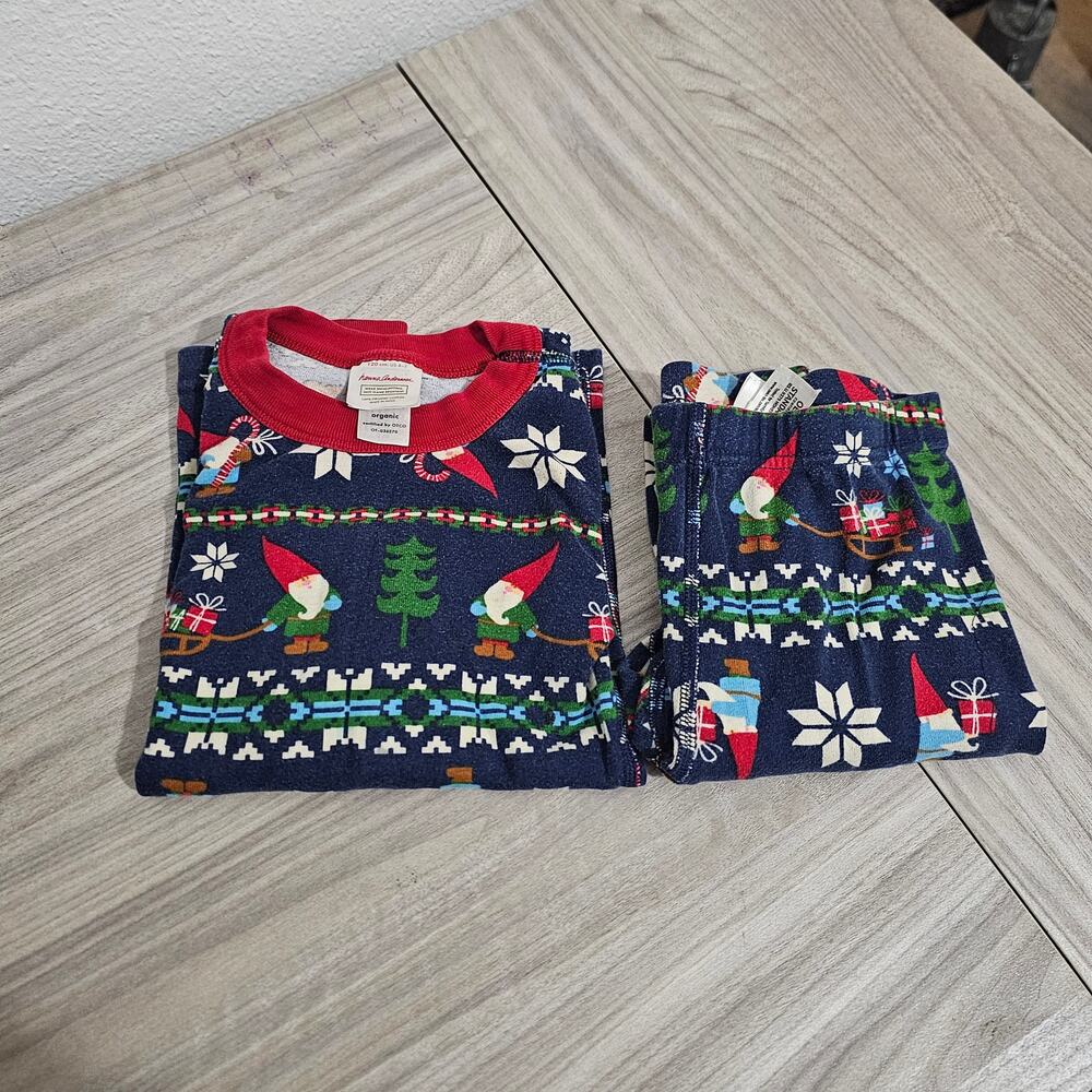 Hanna Andersson Pajama Set Christmas Gnome Long Sleeve Blue Red Boys 6-7
